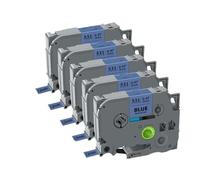 PHOVYAFI 5 Pack Ruban d'étiquette de 12 mm Compatible avec Ruban étiquette laminés Compatible avec TZE231 TZE631 Compatible avec PTH110 Maker(5PK Black on Blue)