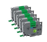 PHOVYAFI 5 Pack Ruban d'étiquette de 12 mm Compatible avec Ruban étiquette laminés Compatible avec TZE231 TZE631 Compatible avec PTH110 Maker(5PK Black on Green)