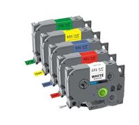 PHOVYAFI 5 Pack Ruban d'étiquette de 12 mm Compatible avec Ruban étiquette laminés Compatible avec TZE231 TZE631 Compatible avec PTH110 Maker(5PK Mixed Colors)