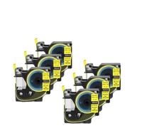 PHOVYAFI 6 pièces 24 mm étiquettes industrielles compatibles Tube Thermique 1805444 1805443 Étiquettes de Remplacement Compatible avec l'imprimante d'étiquette(Black on Yellow)