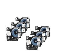 PHOVYAFI 6 Tubes Enveloppement rétractables compatibles avec l'imprimante d'étiquette Bal 37 6 pièces 6/9mm Modèles 18053 18054 18051 18052(9mm Black on White)