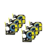 PHOVYAFI 6 Tubes Enveloppement rétractables compatibles avec l'imprimante d'étiquette Bal 37 6 pièces 6/9mm Modèles 18053 18054 18051 18052(6mm Black on Yellow)