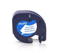 PHOVYAFI 91200 Tapis Compatible 12 mm Noir sur Blanc Compatible avec l'imprimante d'étiquette LT100H 91203 Machine d'étiquetage(Black on White)