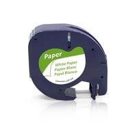 PHOVYAFI 91200 Tapis Compatible 12 mm Noir sur Blanc Compatible avec l'imprimante d'étiquette LT100H 91203 Machine d'étiquetage(White Paper)