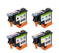 PHOVYAFI Compatible 90 Printhead C5054A C5055A C5056A C5057A Compatible avec DesignJet 4000 4000ps 4020 4500 4520 Imprimante en Noir Cyan Magenta Jaune(1Set)