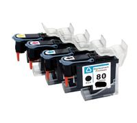 PHOVYAFI Compatible Imprinthead 80 C4820A C4821A C4822A C4823A Compatible avec DesignJet 1050 1055 1055cm 1050c Plus imprimante en Noir Cyan Magenta Jaune(1Set BK C M Y)