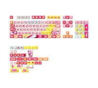 PHOVYAFI Keycap de Colorant PBT de Profil MOA 140-CLÉS Set Set Compatible avec ISO et ANSI Layout MX Switch Compatible Mechanical Kelboards(Rainbow Candy)