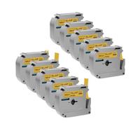 PHOVYAFI MK-231 Tapis d'étiquette Compatible Noir sur Blanc Compatible avec MK231 MK 131 Cartouche D'ÉQUILIR 12MM Compatible avec PT-70(10PK Black on Gold)