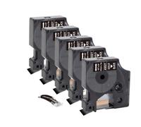 PHOVYAFI Rassette d'étiquette de 12 mm Compatible avec D1 45013 45010 45018 45024 Compatible avec LabelManager 160 280 ColorPop Label Maker 5 / 10pcs(5PK White on Black)