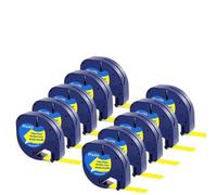 PHOVYAFI REFORMES du Tape ENFAGE 10PK 12 mm 12267 91331 91203 Compatible avec la Machine à étiqueter LT-100H LT-100T et des modèles similaires(Black on Yellow)