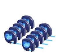 PHOVYAFI REFORMES du Tape ENFAGE 10PK 12 mm 12267 91331 91203 Compatible avec la Machine à étiqueter LT-100H LT-100T et des modèles similaires(Black on Blue)