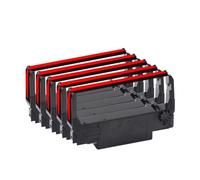 PHOVYAFI Ruban d'impression à Encre Compatible Compatible avec ERC30 ERC34 ERC38 Fonctionne avec TM-U220PD U230 U210A TM-U370 U300C M188B M188D(5 pcs Black and Red)