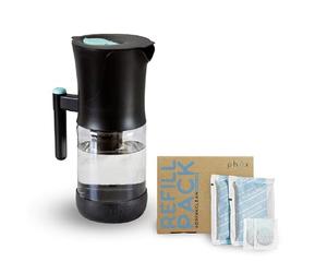 Phox V2 Carafe en verre filtrante avec cartouche réutilisable 2,2 l Alkaline