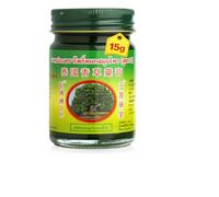 PHOYOK Baume aux herbes thaïlandaises vert 15 g - Baume de massage avec menthol & camphor, Clinacanthus Nutans, huile de menthe poivrée et de cannelle - Baume de soin rafraîchissant à usage externe