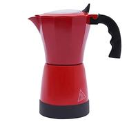 PHOYUXM Cafetière à expresso électrique 480 W 300 ml avec base pour 6 tasses à expresso, cafetière à expresso amovible, buse anti-goutte pour 1 à 6 personnes, rouge