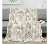 PHQAZWSXE 3D Imprimé BotanicalPatterns Couverture de Lit Microfibre Douce VintageLeafDesign Jeté de Canapé Cadeau Anniversaire pour Amis Collègues Proches 70×80inch(180x200cm)