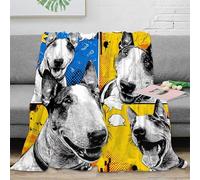 PHQAZWSXE 3D Imprimé Comic Chien Faces Couverture Moelleuse Microfibre Literie Pop Art Illustration Jeté de Canapé Légère Respirant pour Adultes Jeunes Couples 50x60inch(127x152cm)