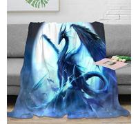 PHQAZWSXE 3D Imprimé Fantastique Dragon Couverture Microfibre Literie Douce Chaude Mythique Creature Art Plaid Confortable Respirant Toutes Saisons pour Adultes Enfants Familles 70×80inch(180x200cm)