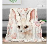 PHQAZWSXE 3D Imprimé Fox Illustration Plaid de Voyage Microfibre Literie Aquarelle Animal Couverture Moelleuse Inaltérable Infroissable pour Adultes Jeunes Couples 40x50inch(100x130cm)