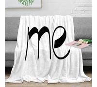 PHQAZWSXE 3D Imprimé Handwritten me Jeté de Canapé Microfibre Chaud Minimalist Calligraphy Couverture Compact Lavable en Machine pour Voyageurs Campeurs Familles 60x80inch(150x200cm)
