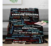 PHQAZWSXE 3D Imprimé Imagine Dragons Plaid Microfibre Infroissable Music Lyrics Collection Couverture de Lit Cadeau Mariage pour Nouveaux Couples 50x60inch(127x152cm)