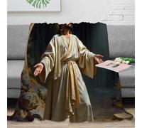 PHQAZWSXE 3D Imprimé Jesus Christ Plaid de Salon Microfibre Doux Religious Art Jeté de Lit Cadeau Anniversaire pour Amoureux Proches 60x80inch(150x200cm)