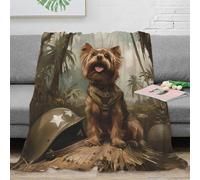 PHQAZWSXE 3D Imprimé Military Chien Jeté de Canapé Microfibre Literie Vintage War Art Couverture Légère Toutes Saisons pour Foyers Jeunes Invités 60x80inch(150x200cm)