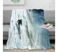 PHQAZWSXE 3D Imprimé Skiing Aventure Plaid de Voyage Microfibre Compact Extreme Mountain Jeté de Canapé Infroissable pour Étudiants Jeunes Voyageurs 60x80inch(150x200cm)