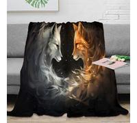 PHQAZWSXE 3D Imprimé Spirit Art Couverture de Lit Microfibre Anti-Bouloche Mythique Animal Jeté de Canapé Inaltérable pour Étudiants Colocataires Jeunes 80×90inch(200x230cm)