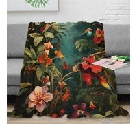 PHQAZWSXE 3D Imprimé TropicalFlora Jeté de Canapé Microfibre Doux BotanicalArtStyle Couverture de Voyage Cadeau Emménagement pour Nouveaux Locataires 50x60inch(127x152cm)