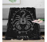 PHQAZWSXE 3D Imprimé Zodiac Symbol Couverture Moelleuse Microfibre Literie Astrology Mystical Couverture de Lit Respirante Lavable en Machine pour Foyers Familles Enfants 60x80inch(150x200cm)