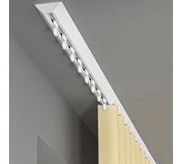 PHQCIV Rail De Plafond en Aluminium pour Rideaux, Rail De Rideau Robuste, Mute Tringle À Rideau Montée Au Plafond, Ensemble De Rails pour Bureau, Salon, Chambre(Size:220cm,Color:Blanc)