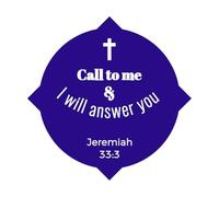 phrase biblique de Jérémie, appelle-moi Stickers lettrage 67.2x67.2cm Amovible sans laisser de colle Bleu foncé