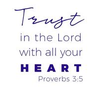 phrase biblique des Proverbes : Fais confiance au Seigneur Stickers lettrage 67.2x71.4cm Ne se décolle pas Bleu foncé