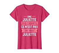 Phrase Drôle Personnalisée Humour Femme Chiante Juliette T-Shirt, Femme, Rouge Chiné, S