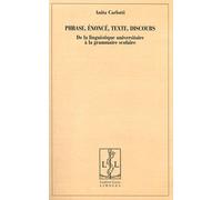 Phrase, Énoncé, Texte, Discours - De La Linguistique À La Grammaire Scolaire