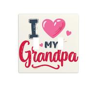 Phrase I Love My Grandpa Double Gang Plaque murale Interrupteur décoratif Taille standard - 11,4 x 11,4 cm