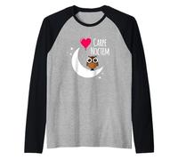 Phrase Latine Carpe Noctem Lune Étoiles Hibou Carpe Noctem Manche Raglan