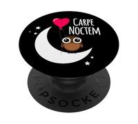 Phrase Latine Carpe Noctem Lune Étoiles Hibou Carpe Noctem PopSockets PopGrip Adhésif