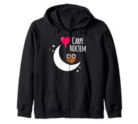 Phrase Latine Carpe Noctem Lune Étoiles Hibou Carpe Noctem Sweat à Capuche