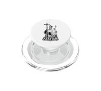 Phrase Latine catholique Serviam - Saint Michel PopSockets PopGrip pour MagSafe