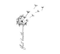 Phrase Méditation « Respire simplement » Pissenlit Stickers gravés 45x73.5cm Installation facile Noir