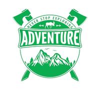 Phrase : Ne jamais cesser d'explorer les montagnes d'aventure Stickers muraux en PVC 36x37.3cm Ne se décolle pas Vert