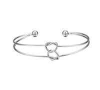 Phrases Phrases Naturelle Argent 4 Bijoux or délicat 3 pièces/ensemble bracelet ouvert en alliage de chaîne de noeud pour les femmes Mamie Perles Bracelet Bleu Message Bijoux (Silver, One Size)