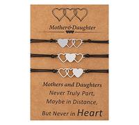 Phrases Rhodonite Connecté Bracelet Anneaux fille cadeaux pour maman et fille anniversaire noël saint valentin cadeaux pour femmes filles Bracelet Naturelle Bracelet Plaqué (Silver, One Size)