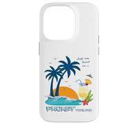 Phuket Palmiers Coucher de Soleil Cocktail Plage Thaïlande Coque pour iPhone 14 Pro