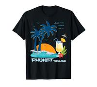 Phuket Palmiers Coucher de Soleil Cocktail Plage Thaïlande T-Shirt