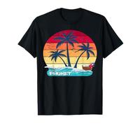 Phuket Palmiers Plage Coucher de Soleil Cocktail Thaïlande T-Shirt
