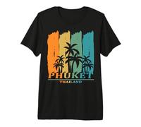 Phuket Thaïlande Palmiers sur la Plage Vacances Souvenir T-Shirt Haut de Gamme