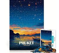 Phuket, Thaïlande, Paysage Nocturne Puzzle de 1000 pièces pour Adultes Renforce la mémoire, Passe d'agréables Moments, Bords Nets, Cadeau raffiné (50x75cm)
